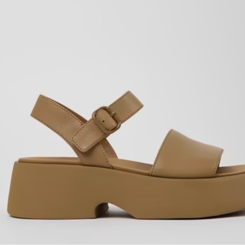 Camper Tasha Tan Platform Sandals